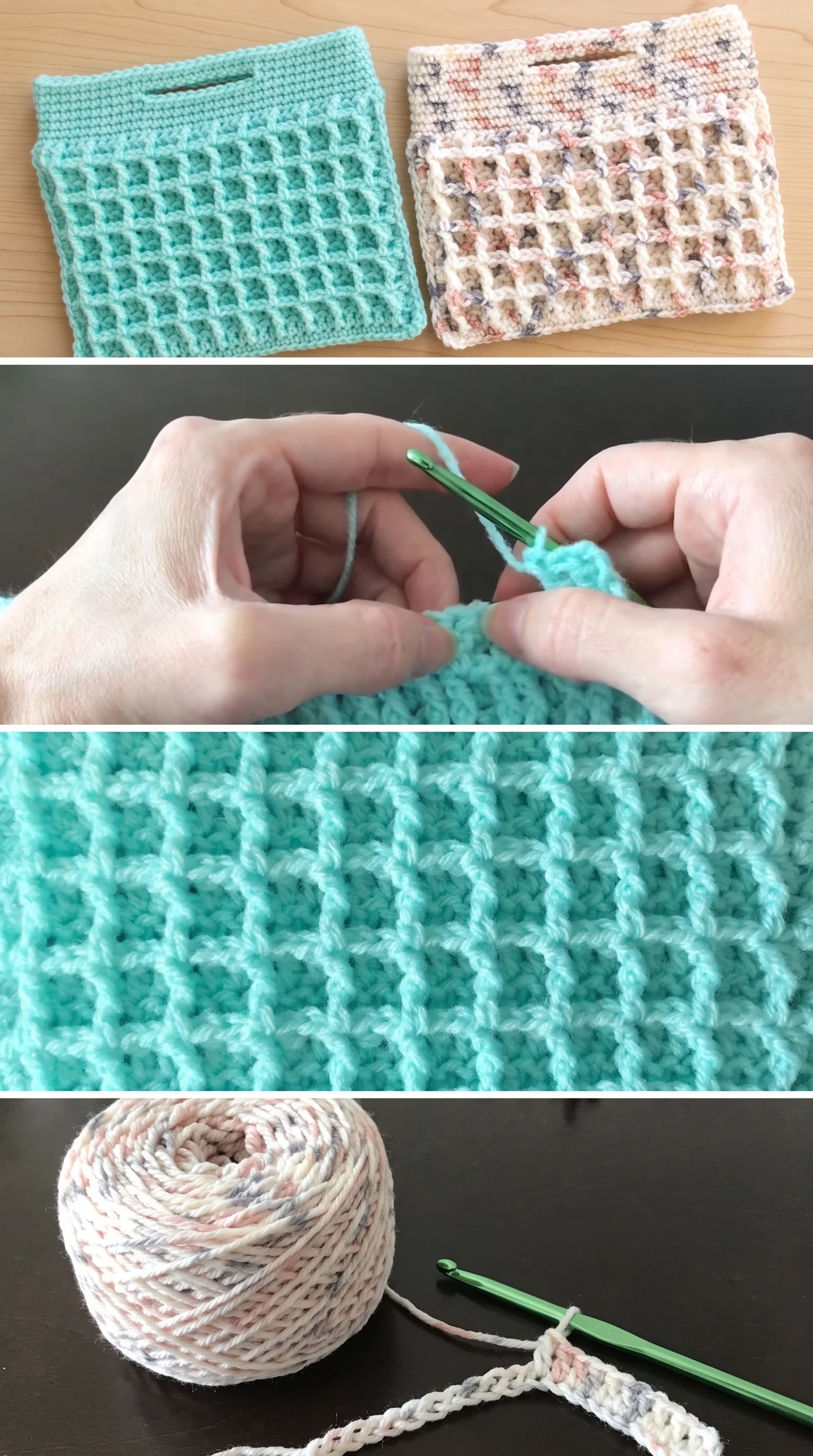 Crochet Waffle Tablet Sleeve: A Chic Functional Pouch pattern