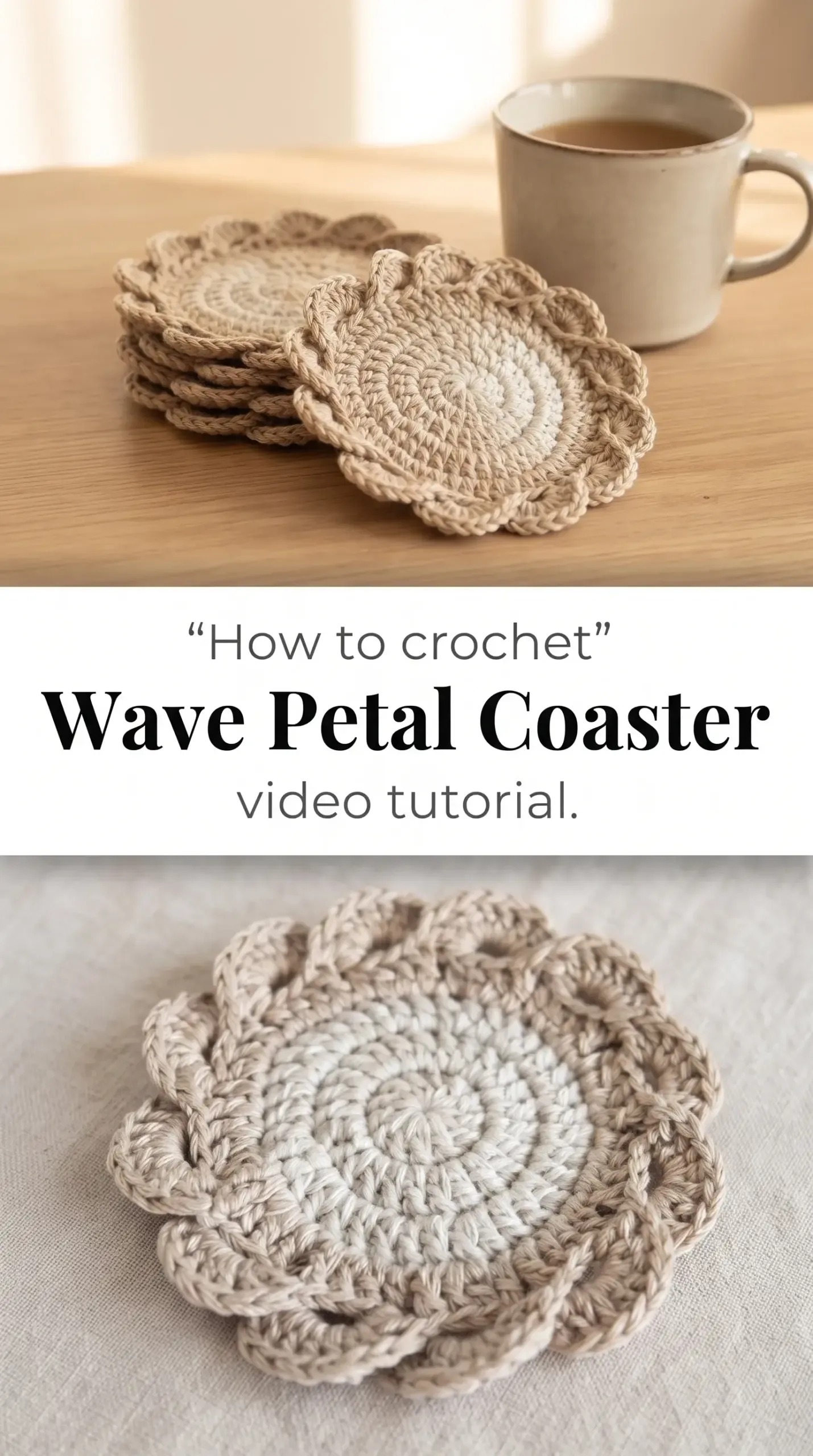 Crochet Wave Petal Coaster: A Delicate Handmade Accent