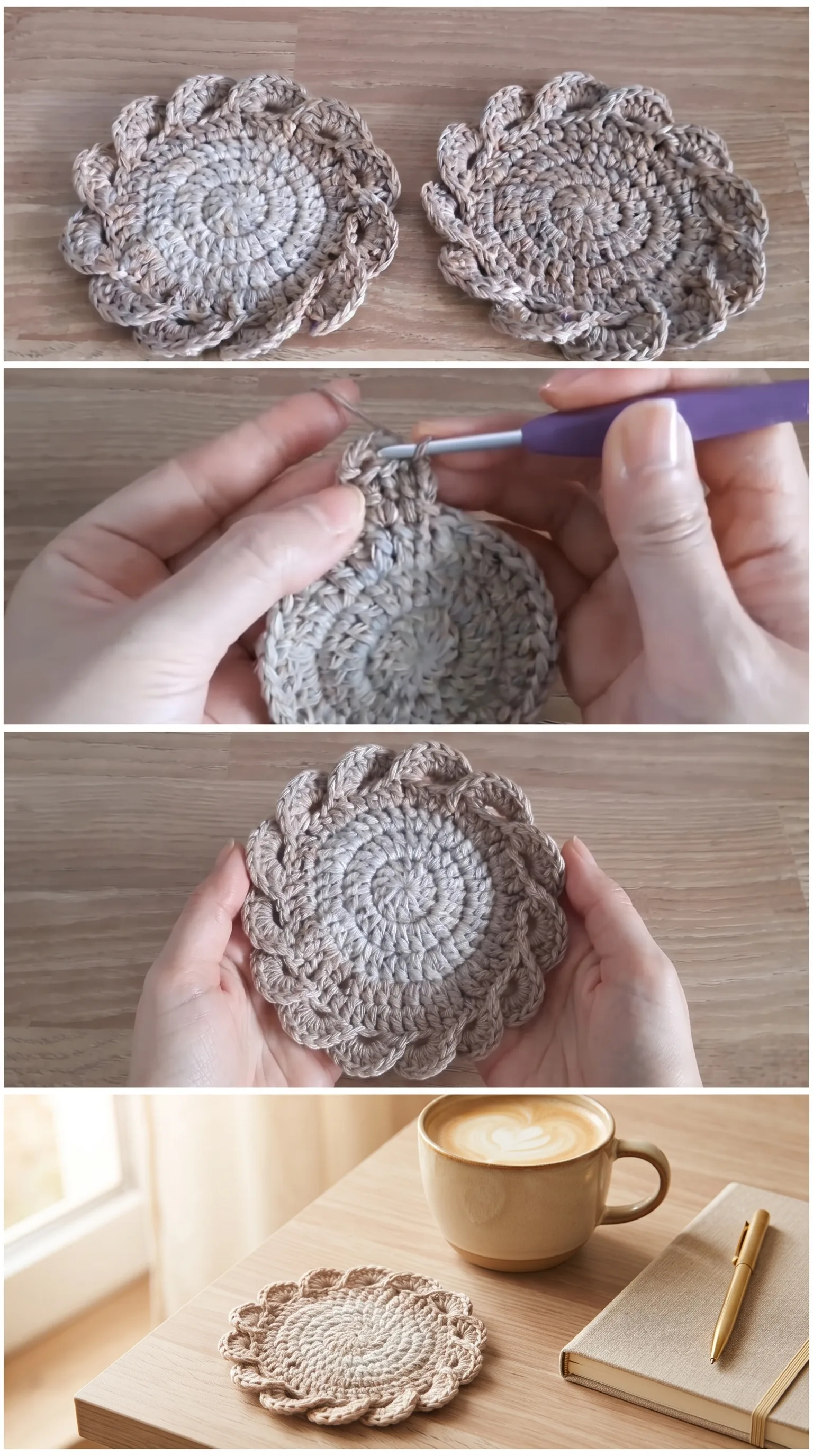 Crochet Wave Petal Coaster: A Delicate Handmade Accent pattern